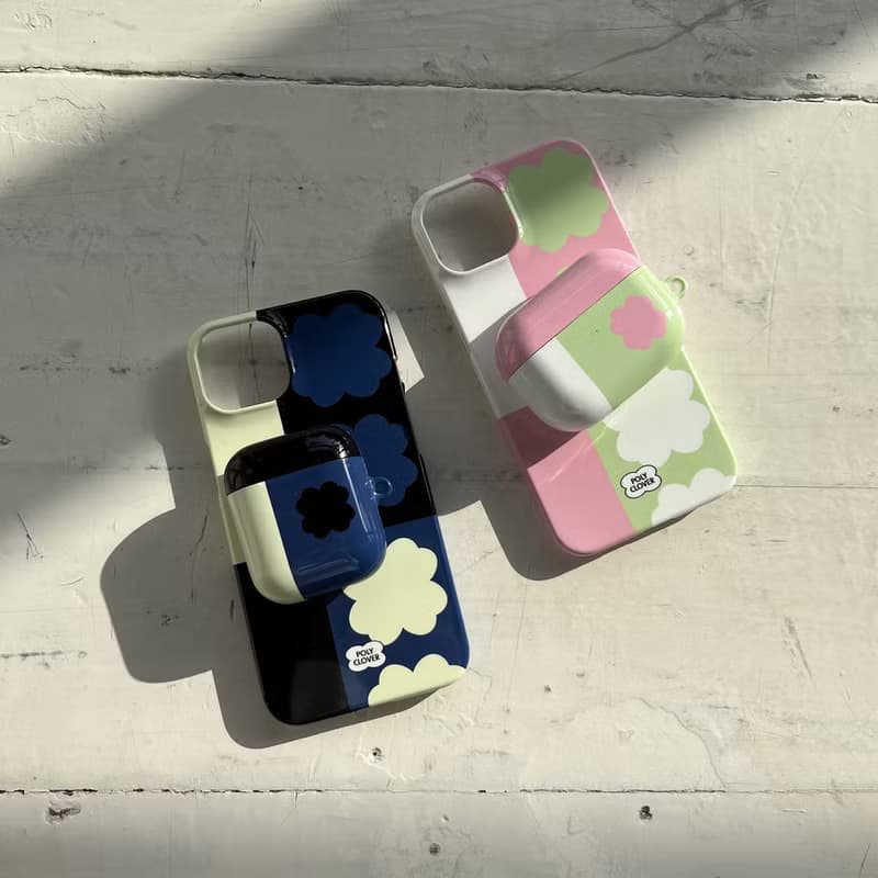 half clover hard iPhone Case (pink)