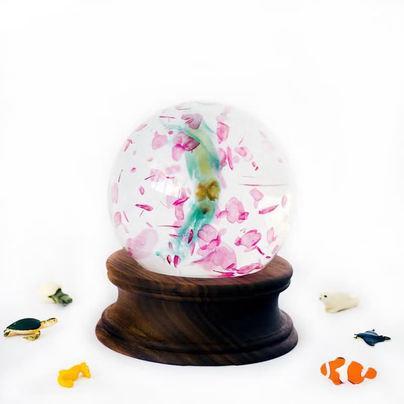 透明標本 魚鱗雪花水晶球 共2款 魚類標本 聖誕禮物