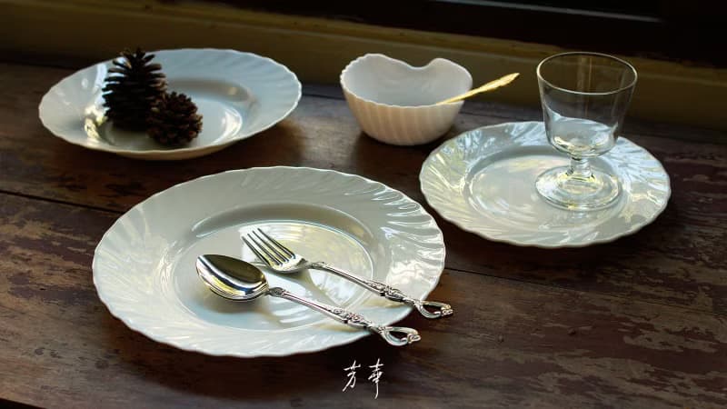 法國製牛奶玻璃餐具