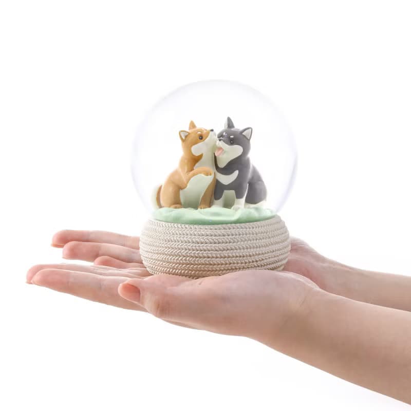 友愛相伴 水晶球擺飾 生日情人聖誕交換彌月療癒禮物寵物柴犬狗