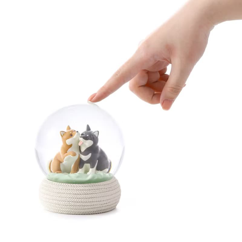 友愛相伴 水晶球擺飾 生日情人聖誕交換彌月療癒禮物寵物柴犬狗