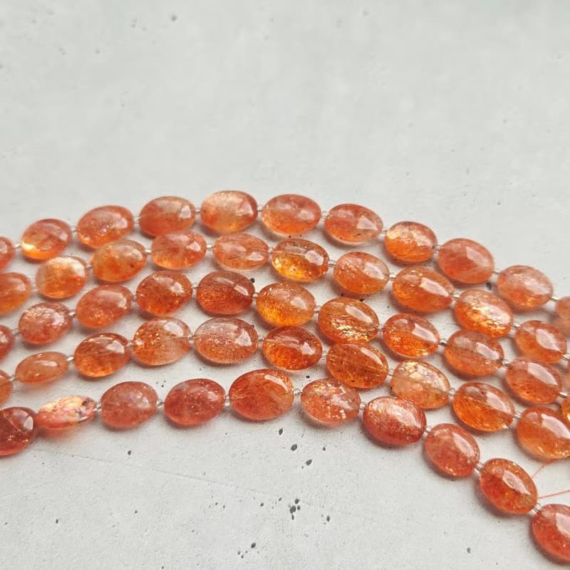 【Japan Handmade】サンストーン天然石ブレスレット　医療用ステンレス　マグネット式　高品質