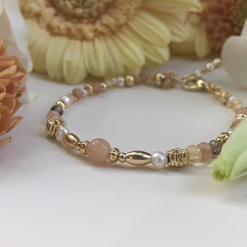 【十月・太陽花】向前一步 | 太陽石黃水晶手鍊 長度可調