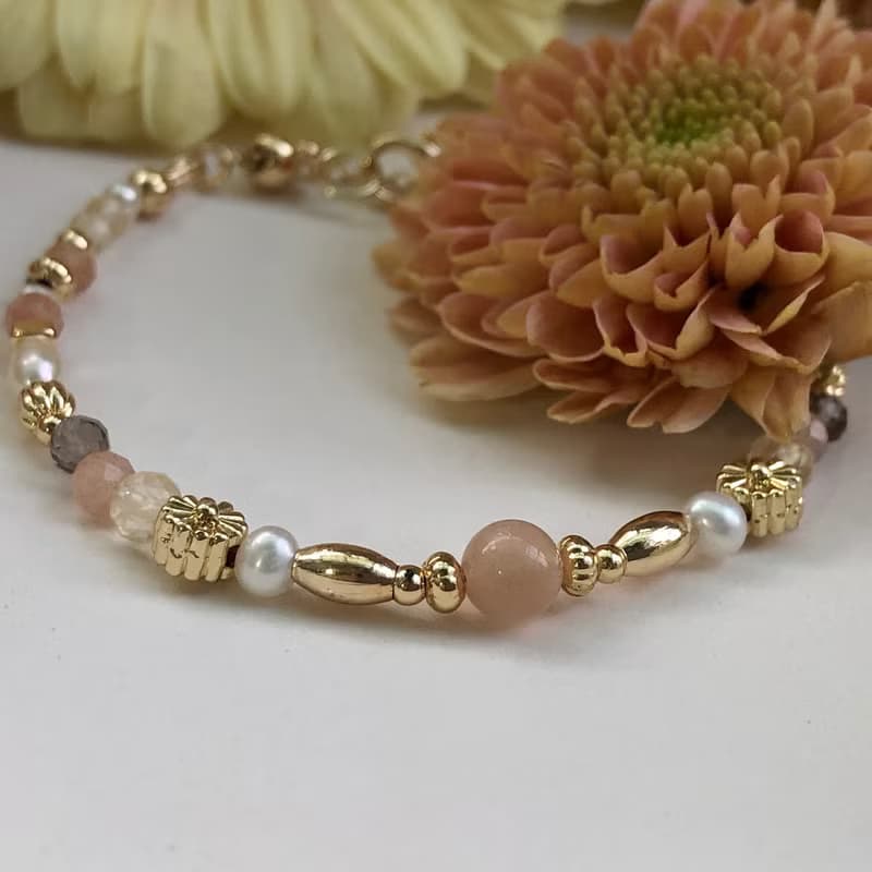 【十月・太陽花】向前一步 | 太陽石黃水晶手鍊 長度可調