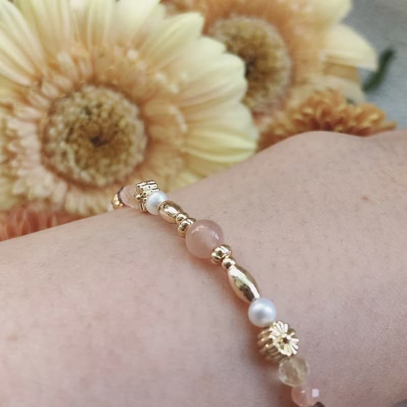 【十月・太陽花】向前一步 | 太陽石黃水晶手鍊 長度可調