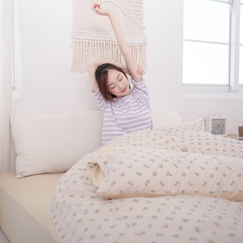 (雙人)UMORFIL膠原蛋白狐狸剪花寢具組-點點棕∣四件組