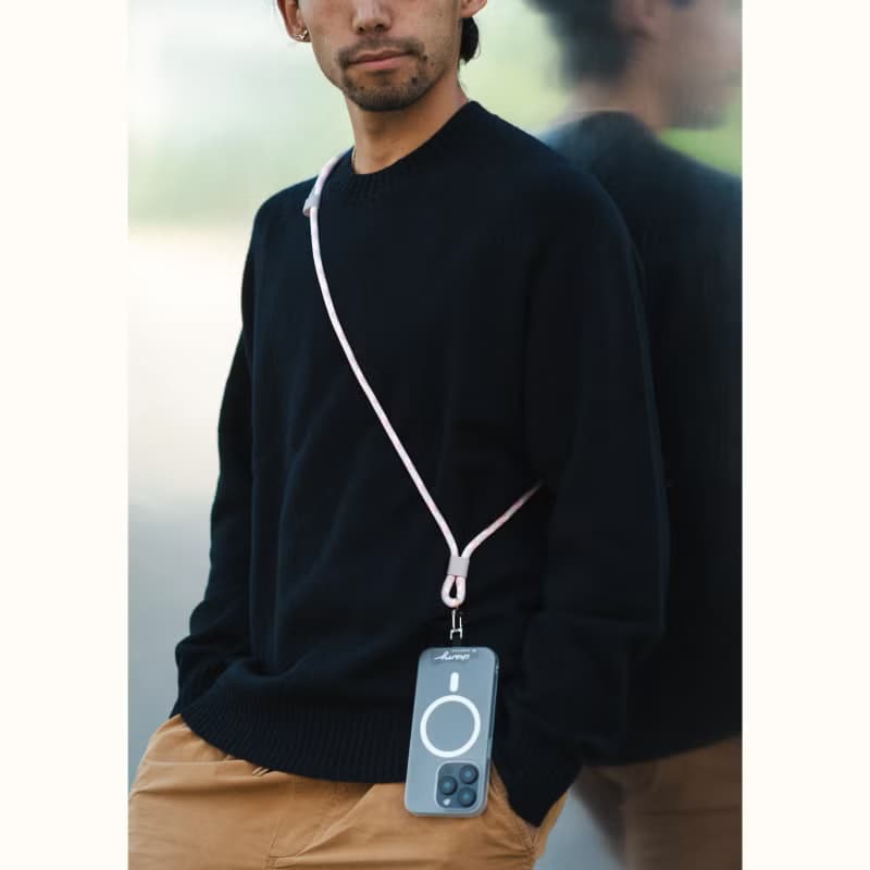 Charry 充電線 手機掛繩 2in1 USB A-C 或 C-C 粉紅色 The Wes