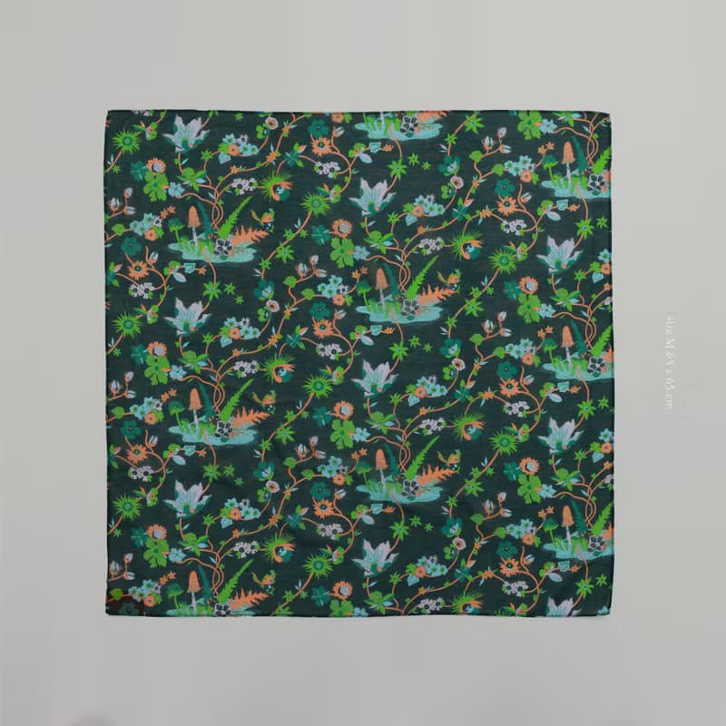 印花絲棉絲巾 - DANCING FLOWER 跳舞的花