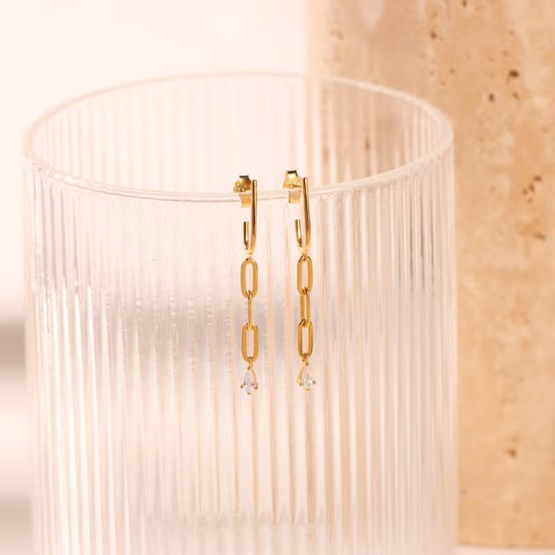 s925銀鏤空鏈條式耳環耳扣 時髦 防過敏 長款耳墜 耳環 抽象