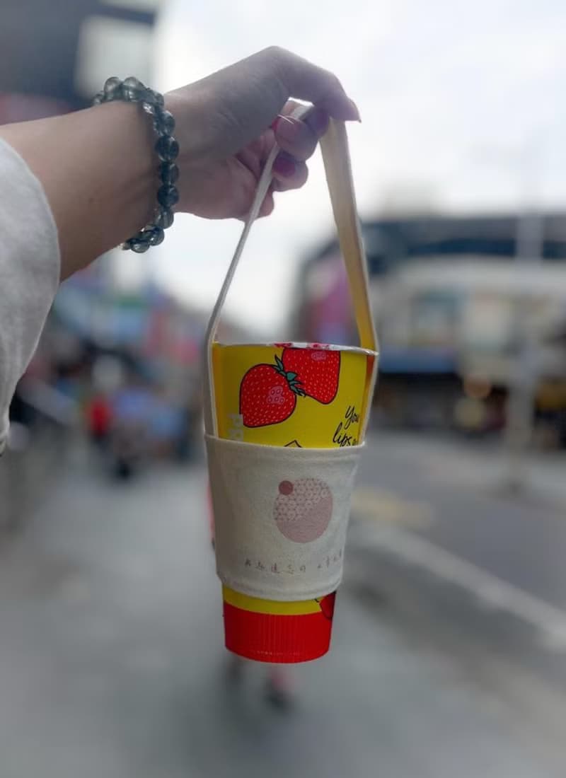 玩柅 自家設計 I茶飲杯帆布袋I  環保杯袋  生活用品  飲料提袋