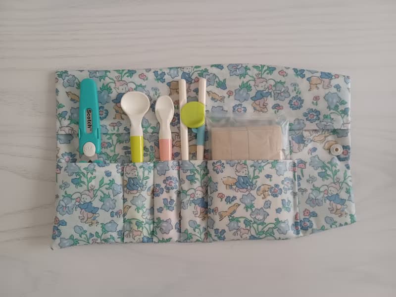 天使/ 英國防水布寶寶食物餐具收納帶
