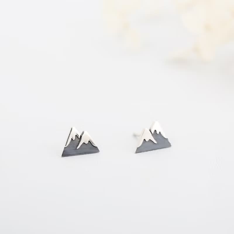 【Angel & Me】百岳 富士山 一對 s925 純銀 耳環 耳夾 生日禮物