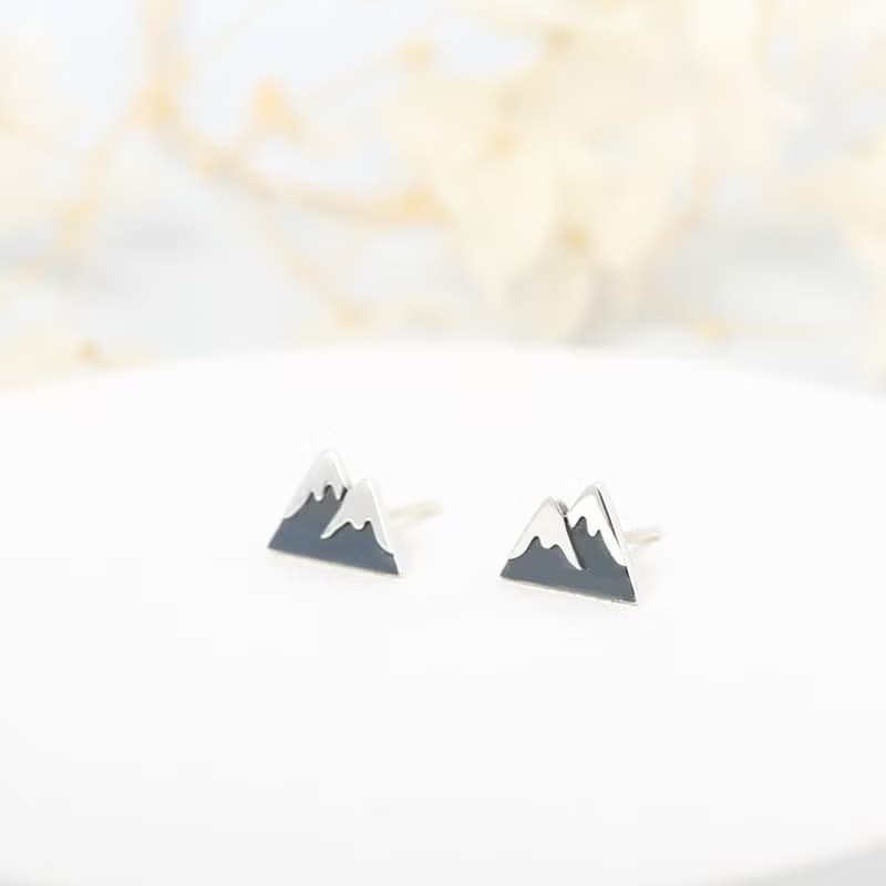 【Angel & Me】百岳 富士山 一對 s925 純銀 耳環 耳夾 生日禮物