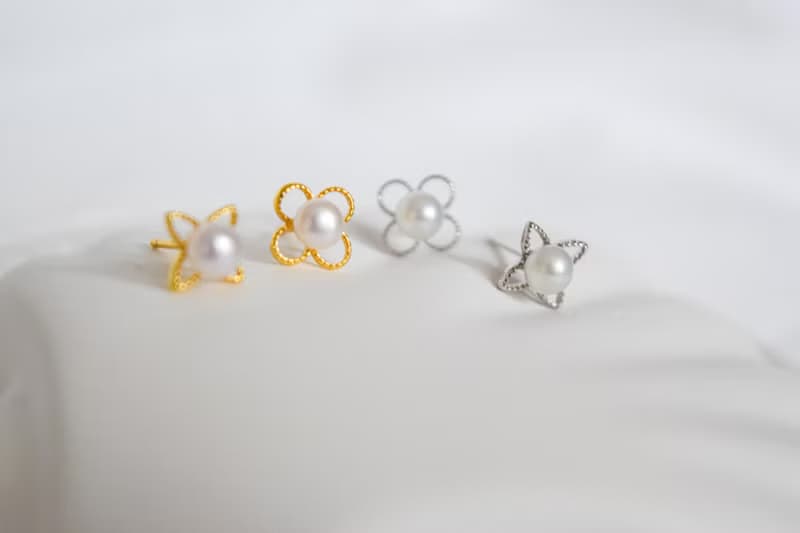 【日系簡約】花花星星 天然淡水珍珠 全925純銀耳釘/耳夾