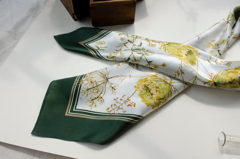Queen Annes lace 野生蘿蔔花蠶絲巾