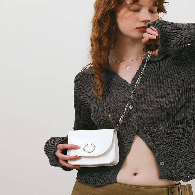 韓國製 MUR Letter 手袋/單肩包/手提袋 (Crinkle White)