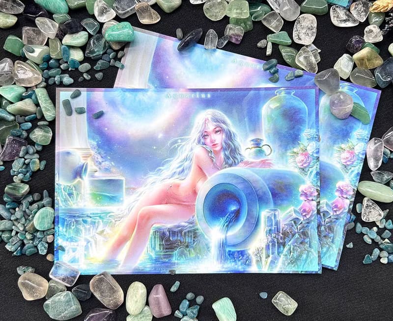 【限量明信片】寶石星座-水瓶座聖誕禮物 交換禮物