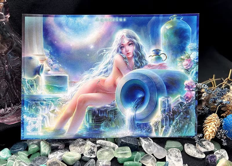 【限量明信片】寶石星座-水瓶座聖誕禮物 交換禮物