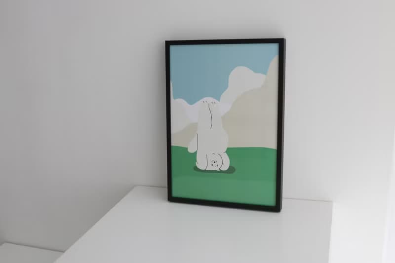 big big cat illust poster - sirsasana (yoga Headstand)