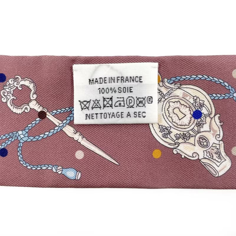 【日本直送 中古美品】エルメス HERMES ツイリー スカーフ 063871S LES CLES A POIS レ・クレ・ア・ポア 鍵 シルク100%