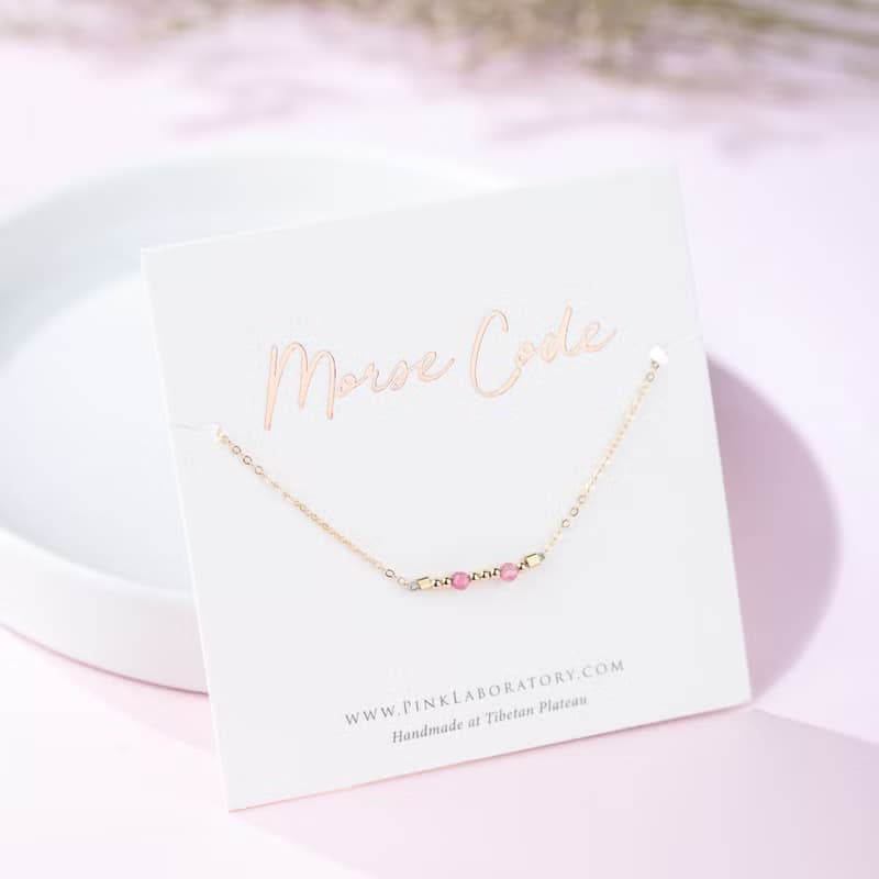 碧璽摩斯密碼 14KGF手鍊