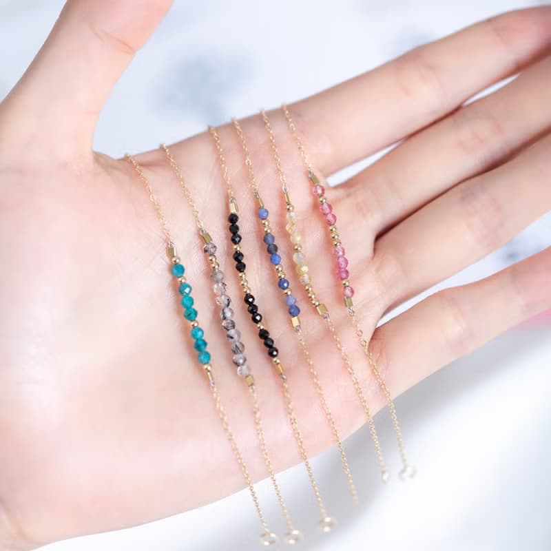 碧璽摩斯密碼 14KGF手鍊