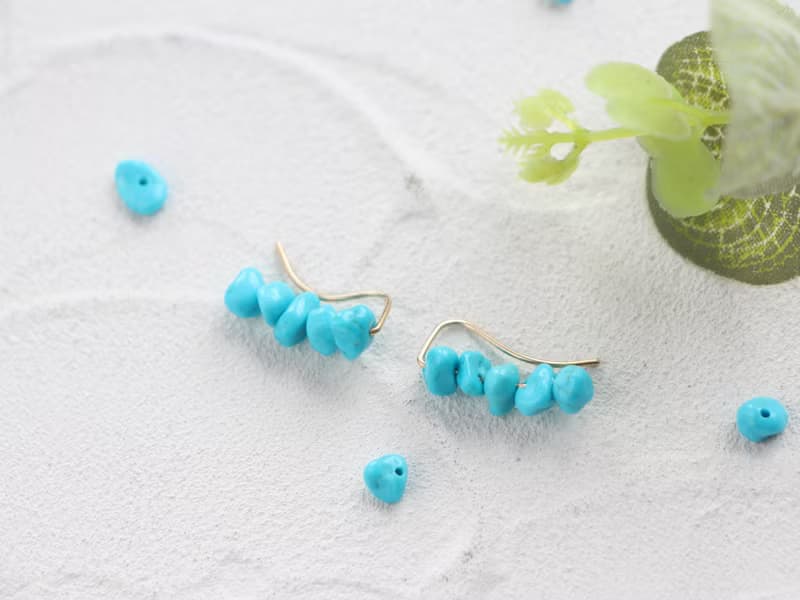 14kgf-2way(pierced earrings/clip-on)sleeping beauty turquoise