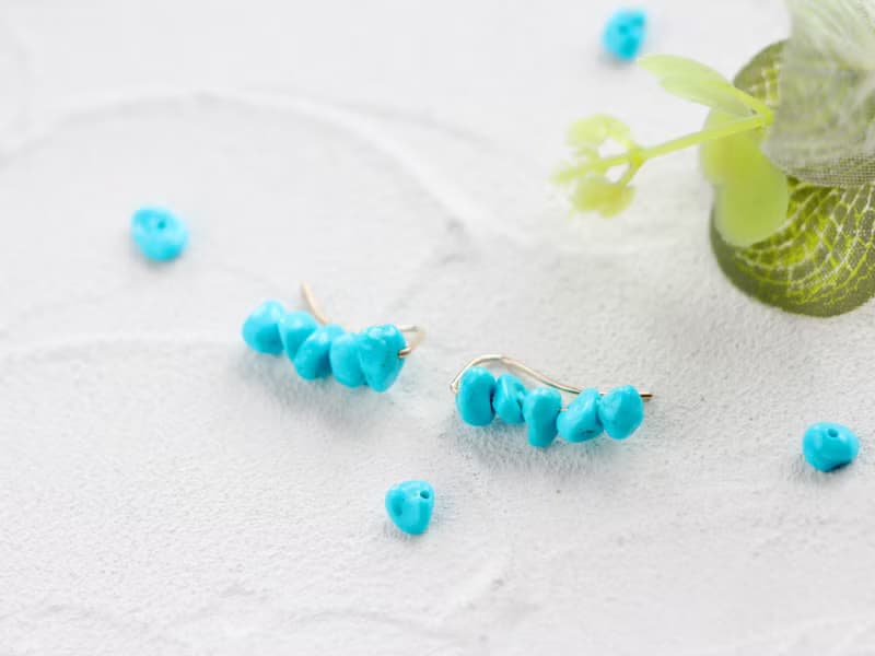 14kgf-2way(pierced earrings/clip-on)sleeping beauty turquoise