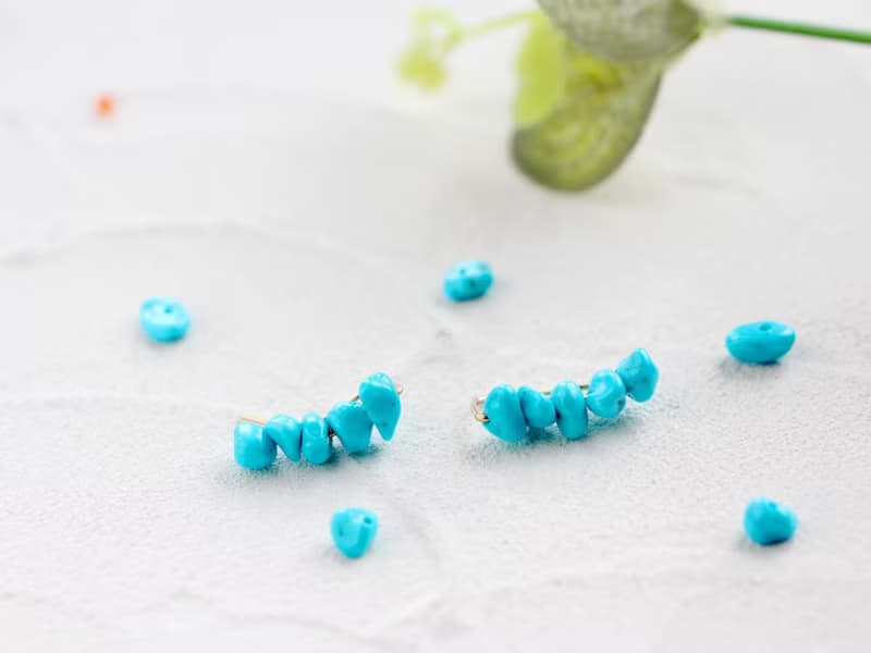 14kgf-2way(pierced earrings/clip-on)sleeping beauty turquoise