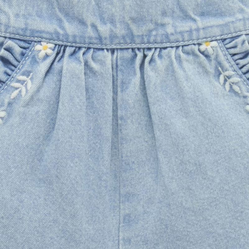 澳洲Purebaby有機棉女童裝短褲12M-4T 口袋繡花牛仔