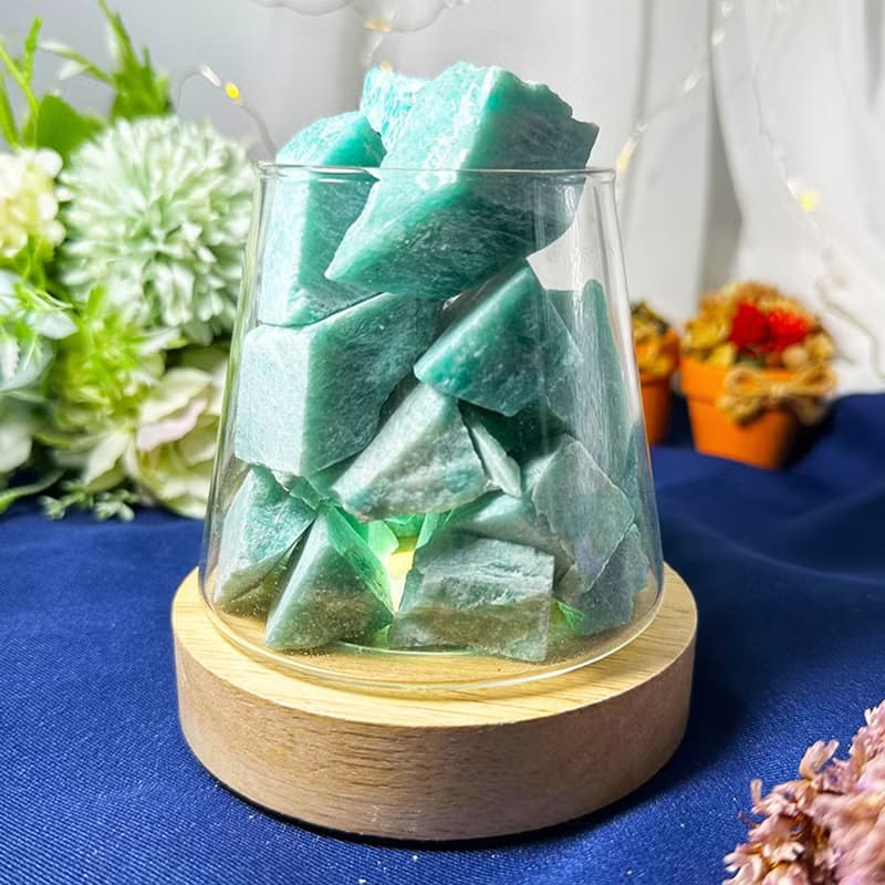 【MU工坊】天河石擴香石/水晶擴香燈/碎石/室內香薰/淨化小夜燈