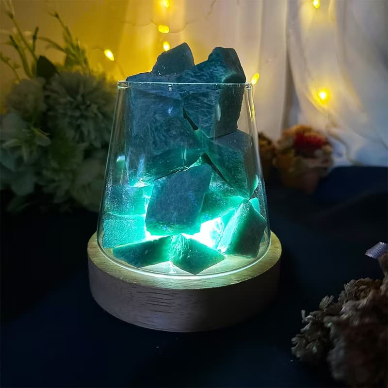 【MU工坊】天河石擴香石/水晶擴香燈/碎石/室內香薰/淨化小夜燈