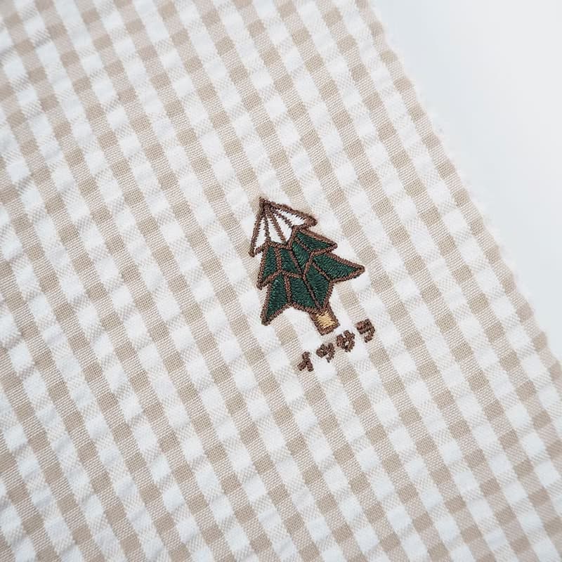 (SIZE M) PINE TREE // cream check // men straight fit