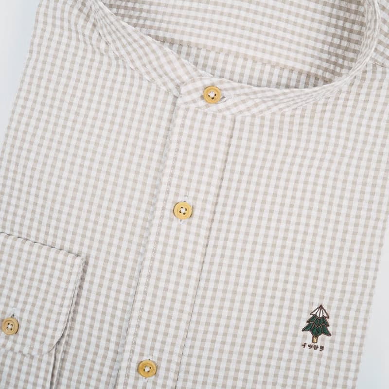 (SIZE M) PINE TREE // cream check // men straight fit
