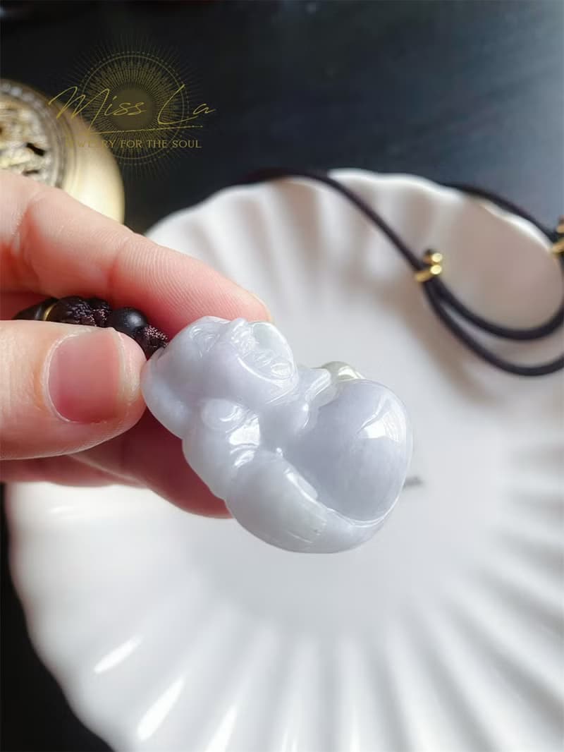 天然緬甸玉 翡翠 細糯種翡翠佛公 彌勒佛 項鍊 禮物