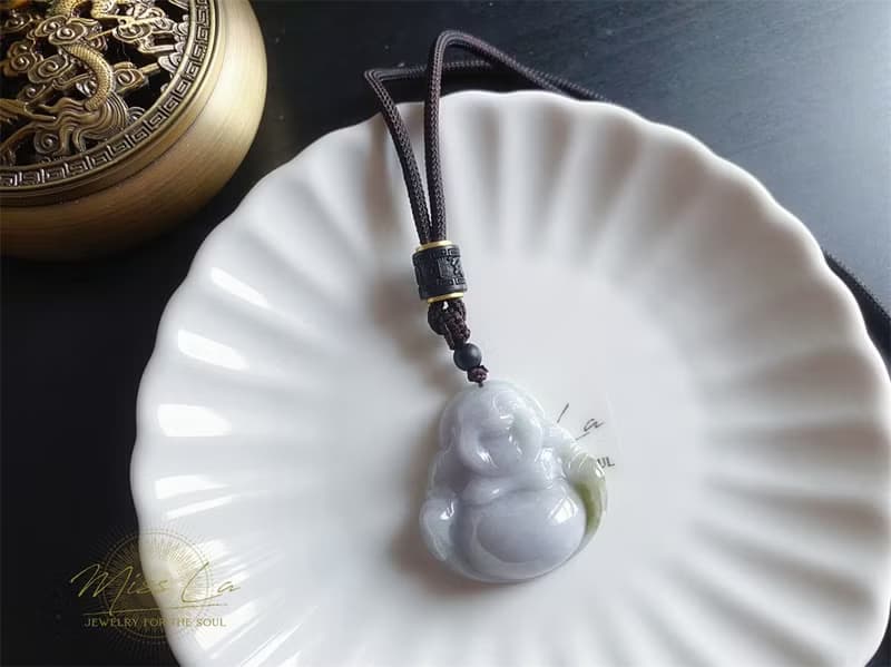 天然緬甸玉 翡翠 細糯種翡翠佛公 彌勒佛 項鍊 禮物
