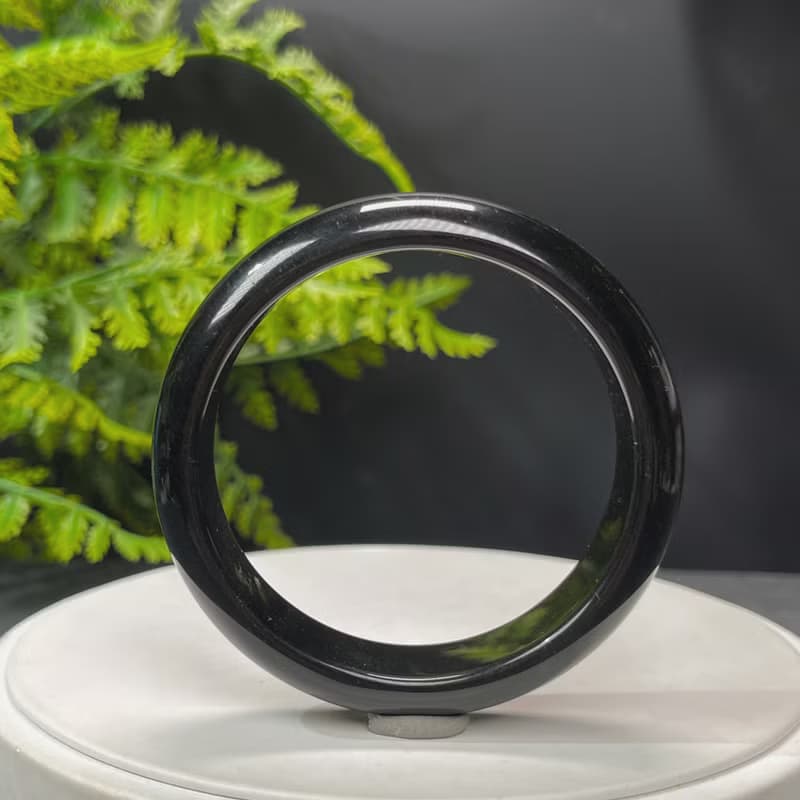 高品質 金曜石手鐲 60MM 灑金金沙黑曜石手環 耀眼靈動 招財進寶