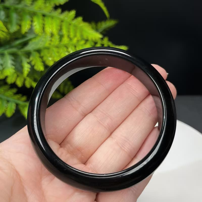 高品質 金曜石手鐲 60MM 灑金金沙黑曜石手環 耀眼靈動 招財進寶