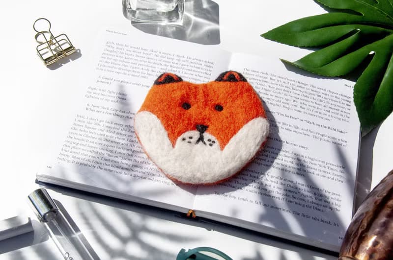 情人節禮物 聖誕交換禮物 森林系羊毛氈杯墊 動物杯墊-狗兒吸水墊