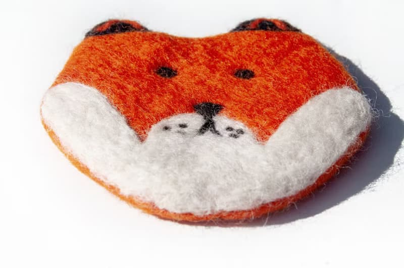 情人節禮物 聖誕交換禮物 森林系羊毛氈杯墊 動物杯墊-狗兒吸水墊