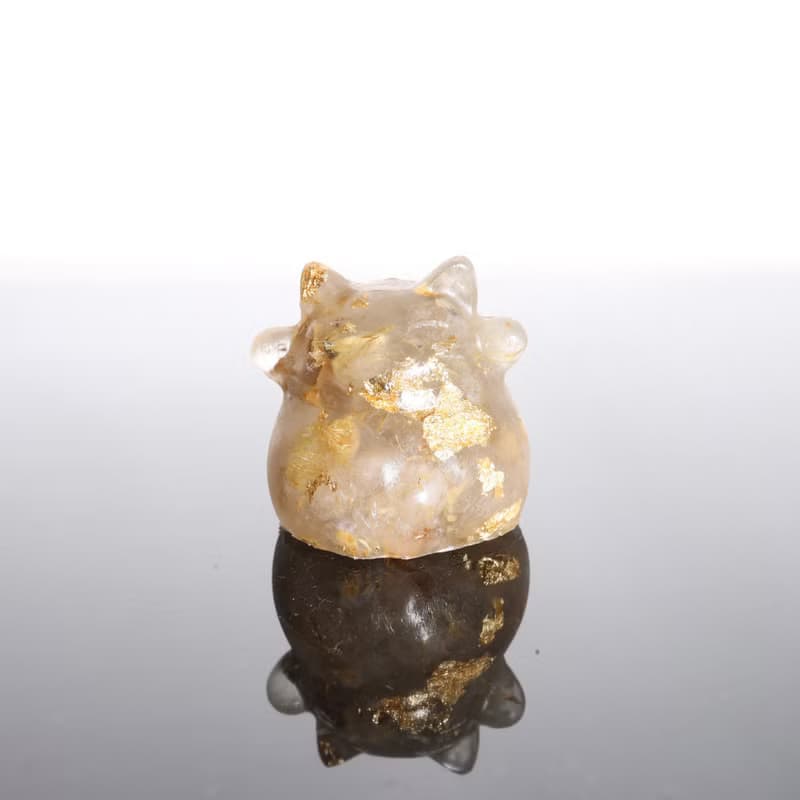 【情人節禮物】日式寶石金箔鈦晶招財貓擺飾-財位開運療癒聚寶盆