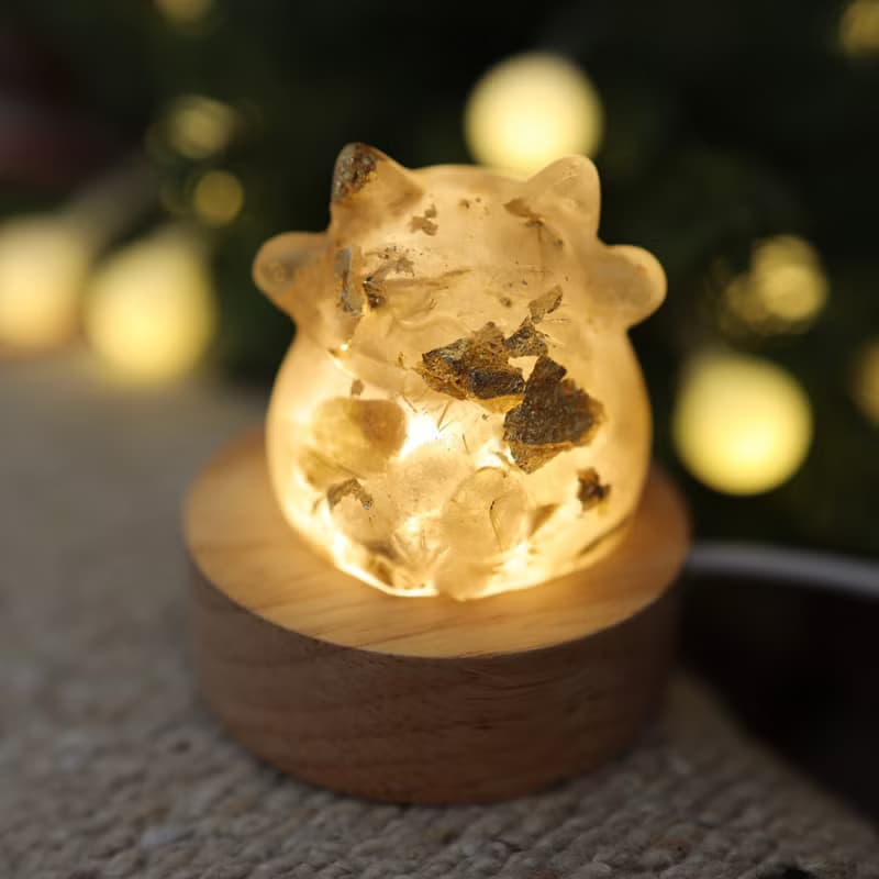 【情人節禮物】日式寶石金箔鈦晶招財貓擺飾-財位開運療癒聚寶盆