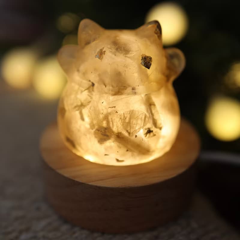 【情人節禮物】日式寶石金箔鈦晶招財貓擺飾-財位開運療癒聚寶盆