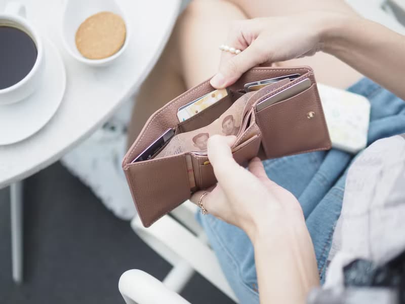 Maily (Tea rose) : Tri-fold wallet, short wallet, cow leather, nude pink