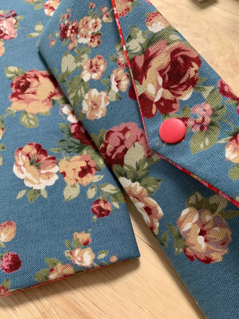 文青風環保純棉筷袋 古典玫瑰園 復古藍 優雅氣質  日本 潮物 收