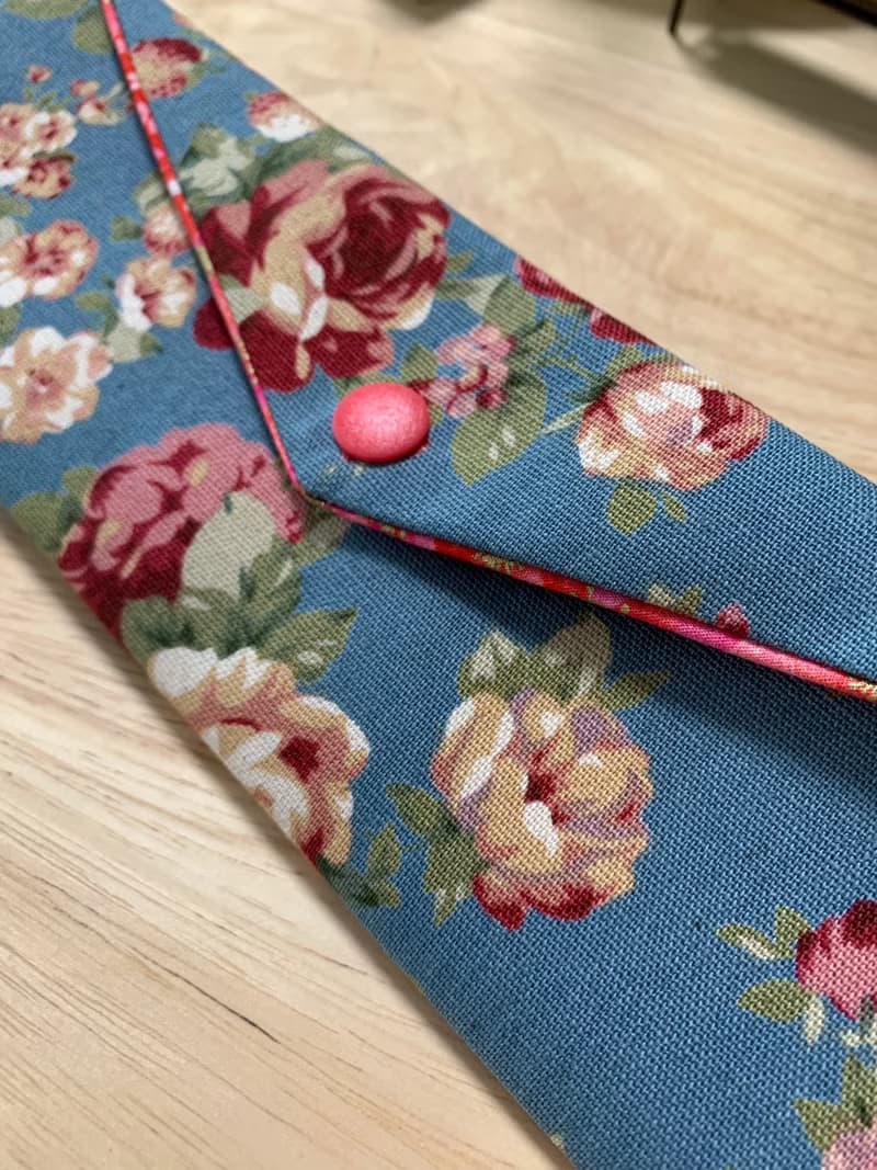 文青風環保純棉筷袋 古典玫瑰園 復古藍 優雅氣質  日本 潮物 收