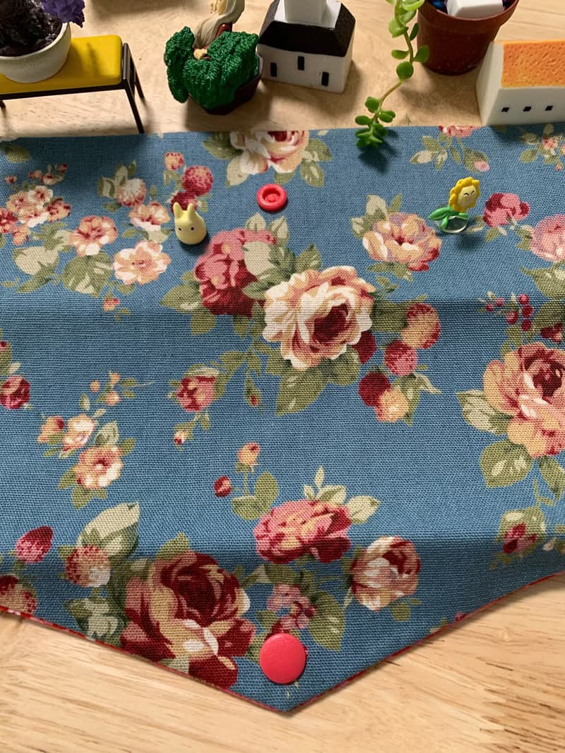 文青風環保純棉筷袋 古典玫瑰園 復古藍 優雅氣質  日本 潮物 收