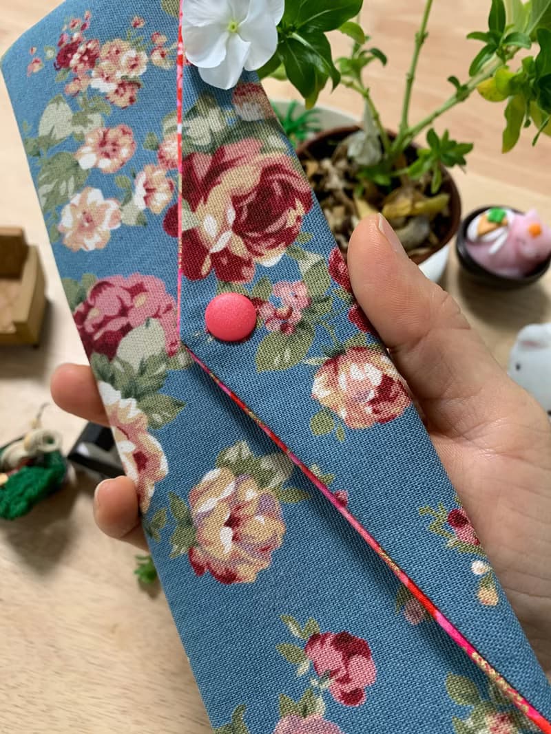文青風環保純棉筷袋 古典玫瑰園 復古藍 優雅氣質  日本 潮物 收