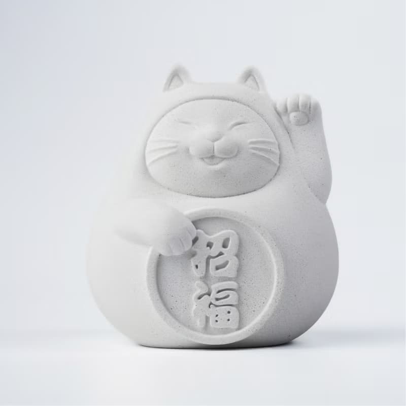 【送禮首選】胖胖招福貓(大)  純淨白