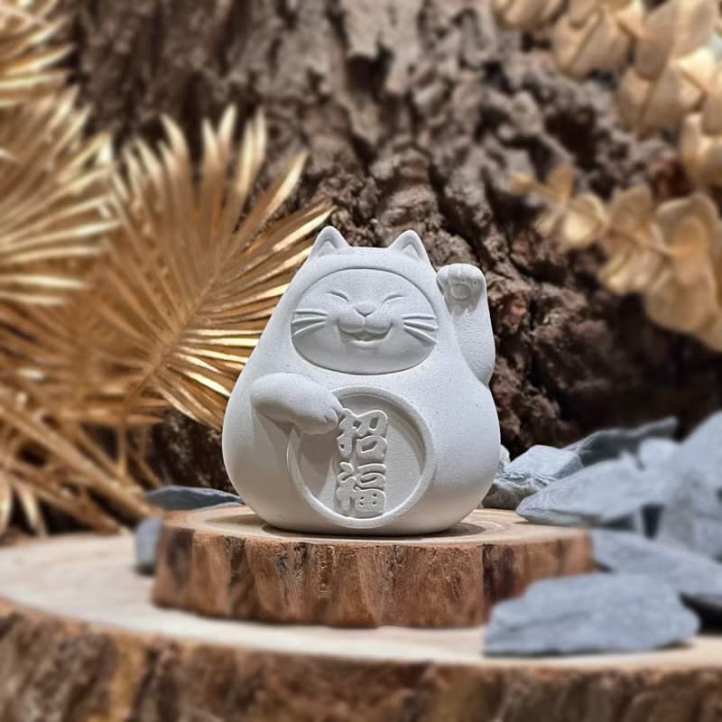 【送禮首選】胖胖招福貓(大)  純淨白